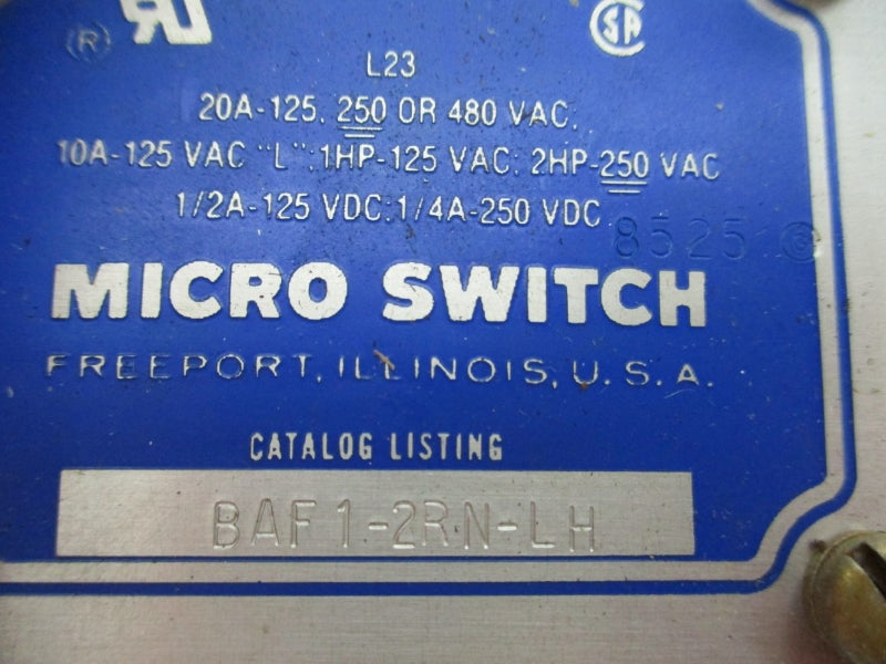 MICRO SWITCH BAF1-2RN-LH 480VAC 20A (GREY) NSNP