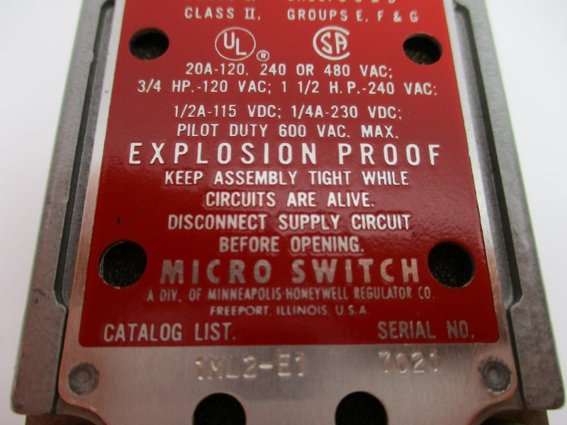 MICRO SWITCH 1ML2-E1 600VAC 20A NSNP