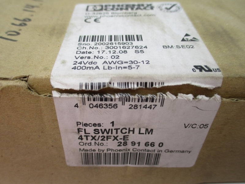 PHOENIX CONTACT FLSWITCHLM4TX/2FX-E 2891660 24VDC NSMP