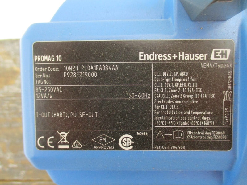 ENDRESS+HAUSER 10W2H-PL0A1RA0B4AA 85-250VAC 140'F 8" NSNP