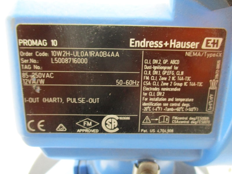 ENDRESS+HAUSER 10W2H-UL0A1RA0B4AA 85-250VAC 140'F 8" NSNP