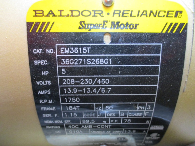 BALDOR EM3615T 208-230/460V 13.9-13.4/6.7A NSMP