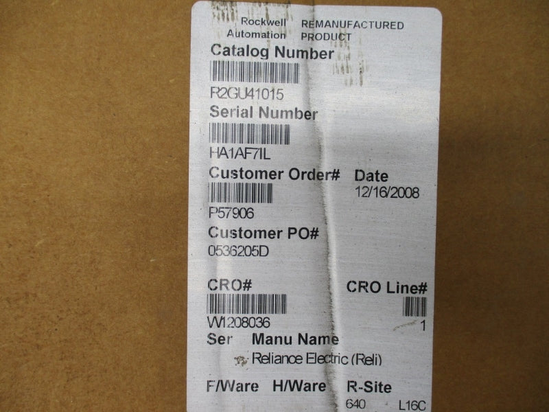 RELIANCE ELECTRIC GP2000 R2GU41015 REMAN