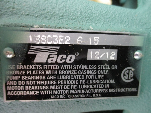 TACO 138C3E26.15 W/ US MOTORS P63CKB-2741 138-142 230/460V 3.6/1.8A NSMP