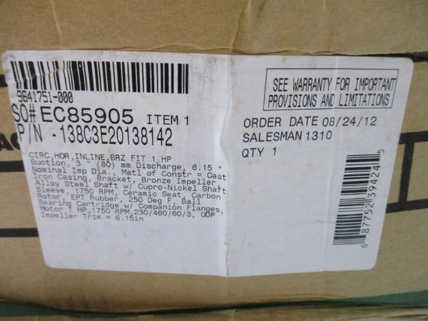 TACO 138C3E26.15 W/ US MOTORS P63CKB-2741 138-142 230/460V 3.6/1.8A NSMP