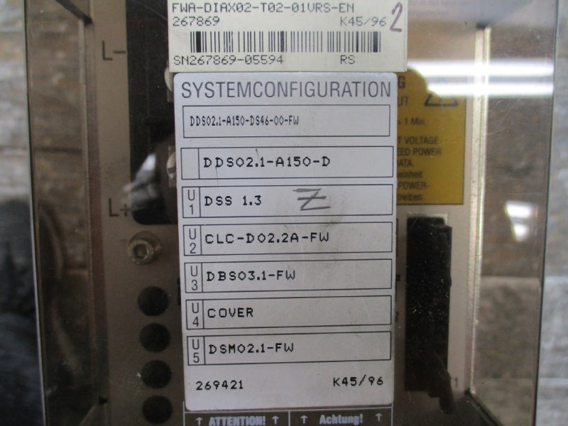 INDRAMAT DDS02.1-A150-DS46-00-FW (AS PICTURED) UNMP