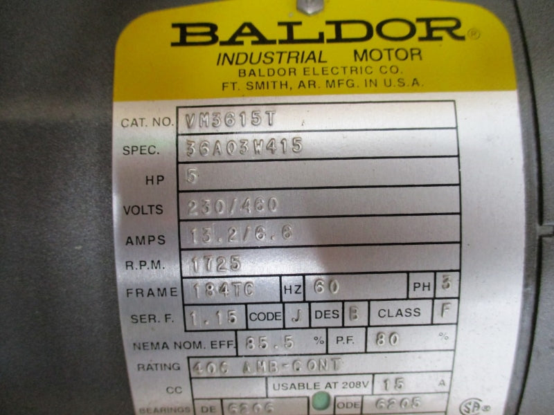 BALDOR VM3615T 230/460V 13.2/6.6A NSMP