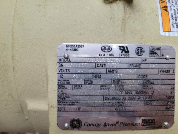 GENERAL ELECTRIC E721 5KS182ATE105A 230/460V 12/6A NSMP
