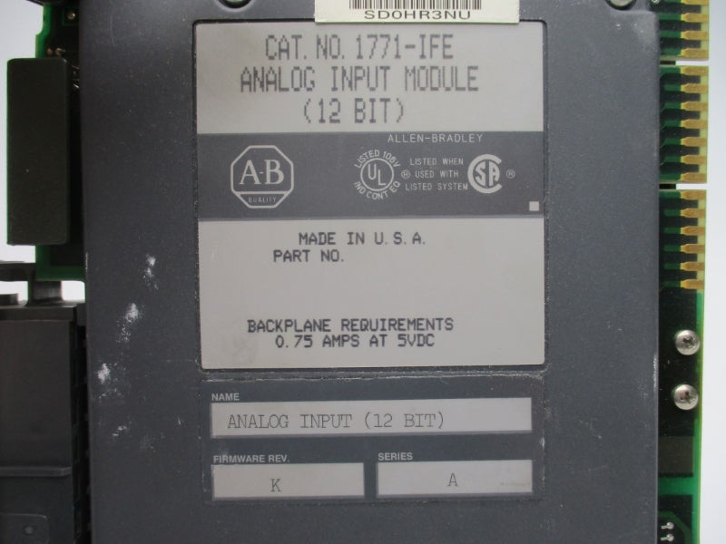 ALLEN BRADLEY 1771-IFE SER. A F/W K 5VDC 0.75A UNMP