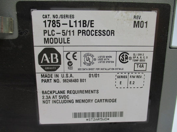 ALLEN BRADLEY 1785-L11B SER. E F/W E.2 5VDC 2.3A (NO KEY) UNMP