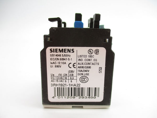 SIEMENS 3RH1921-1HA22 240V 10A NSMP