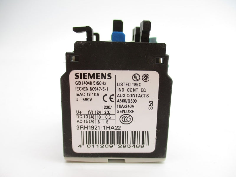 SIEMENS 3RH1921-1HA22 240V 10A NSMP