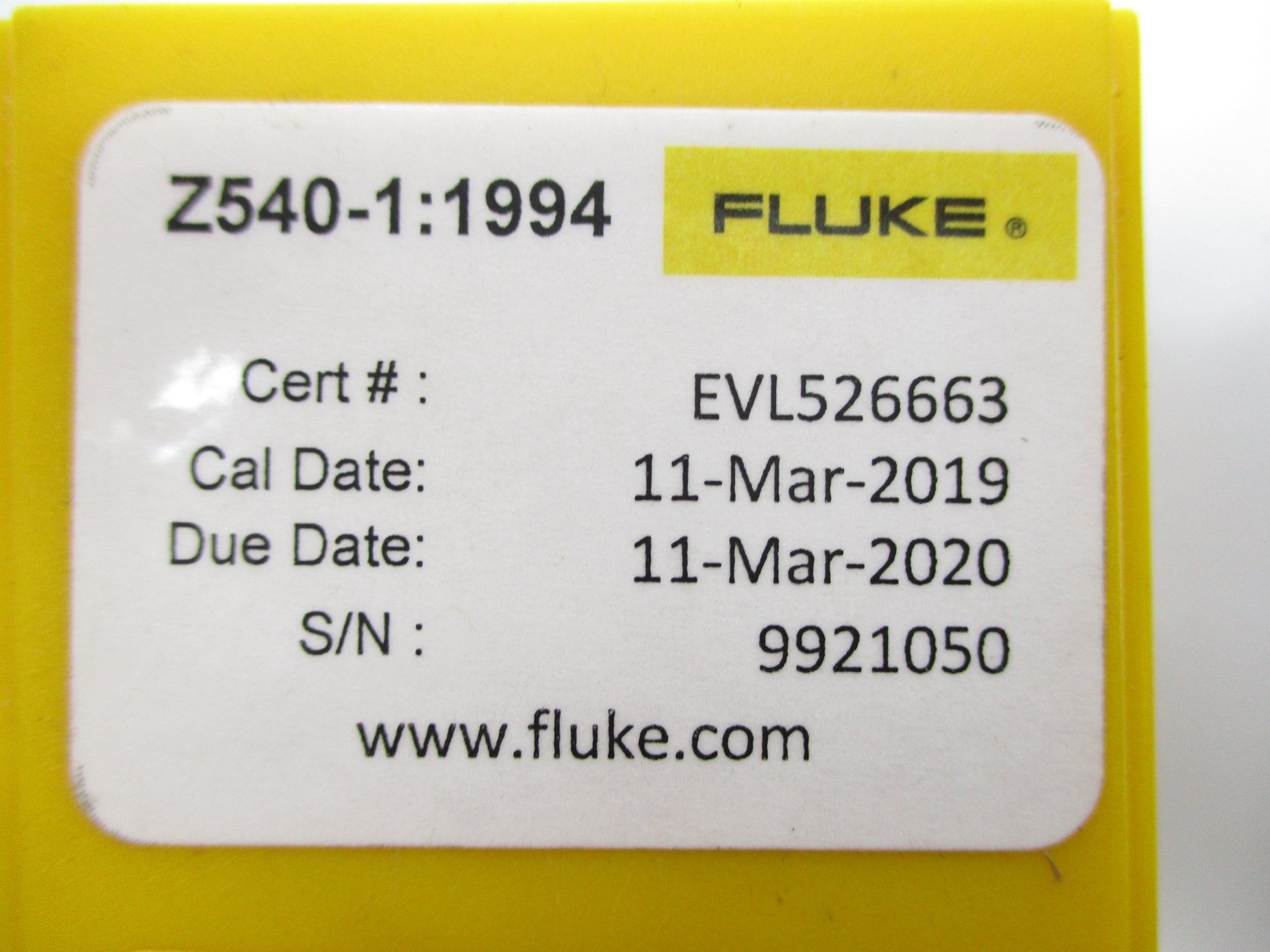 FLUKE Z540-1:1994 0/10PSIG (AS PICTURED) NSNP