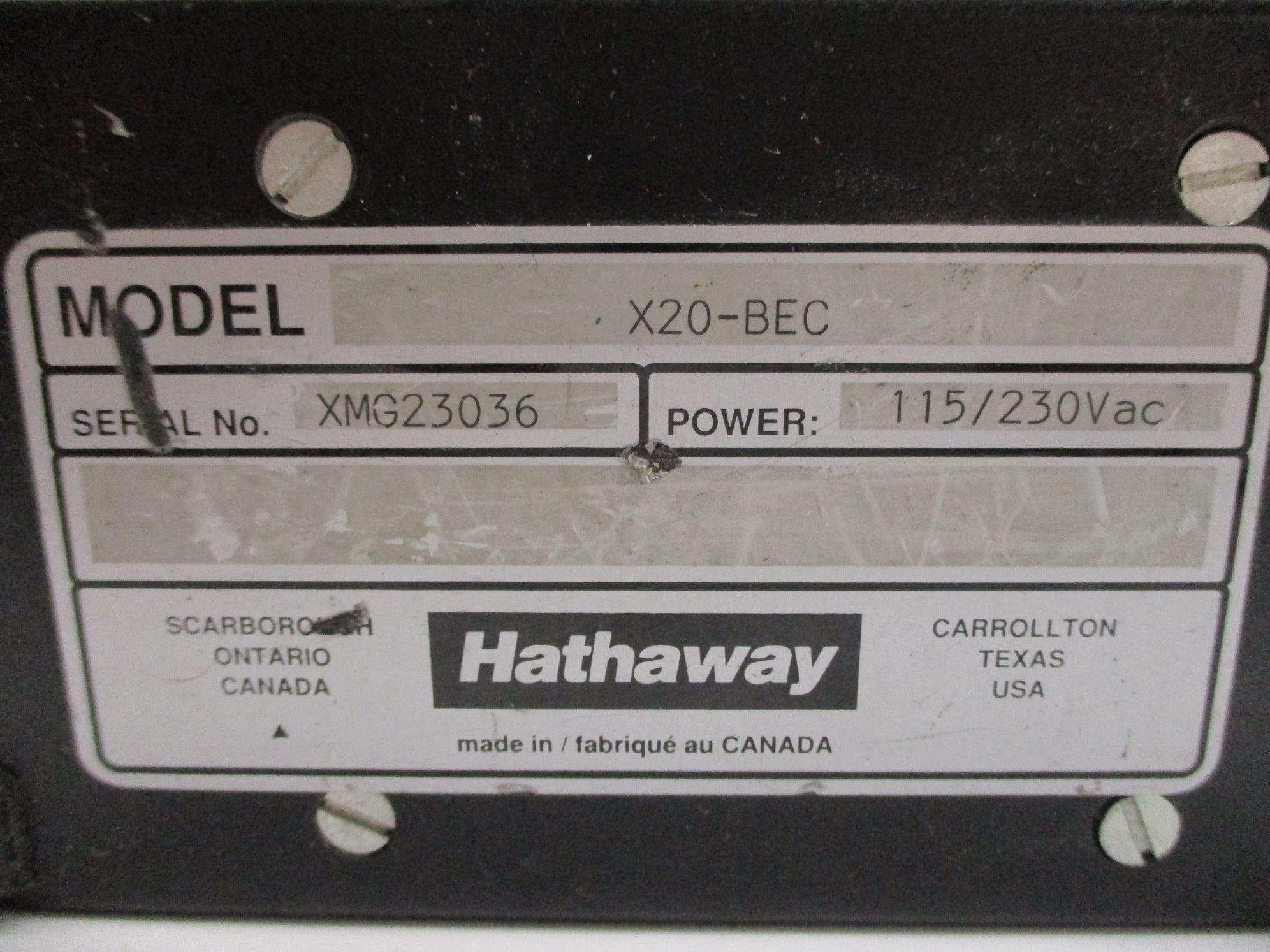 HATHAWAY X20-BEC NSNP