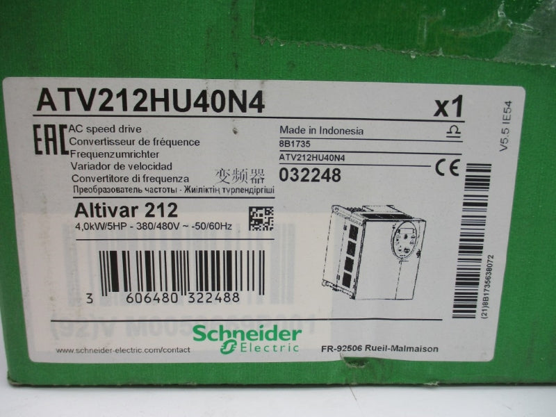 SCHNEIDER ELECTRIC ATV212HU40N4 380/480V NSMP