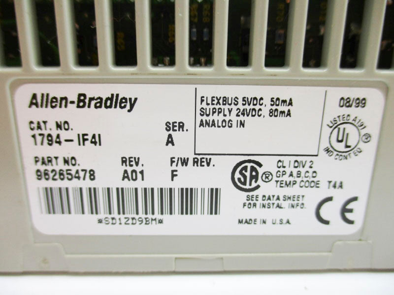 ALLEN BRADLEY 1794-IF4I SER. A F/W F 24VDC NSNP