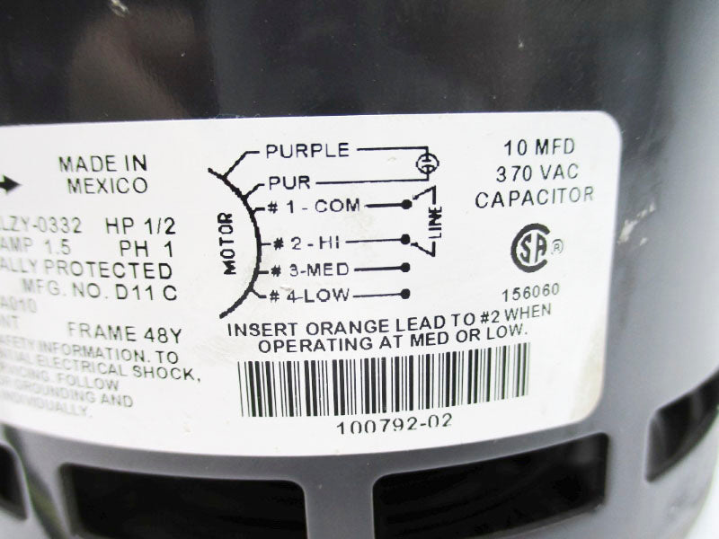 EMERSON K55HXLZY-0332 100792-02 460V 1.5A UNMP