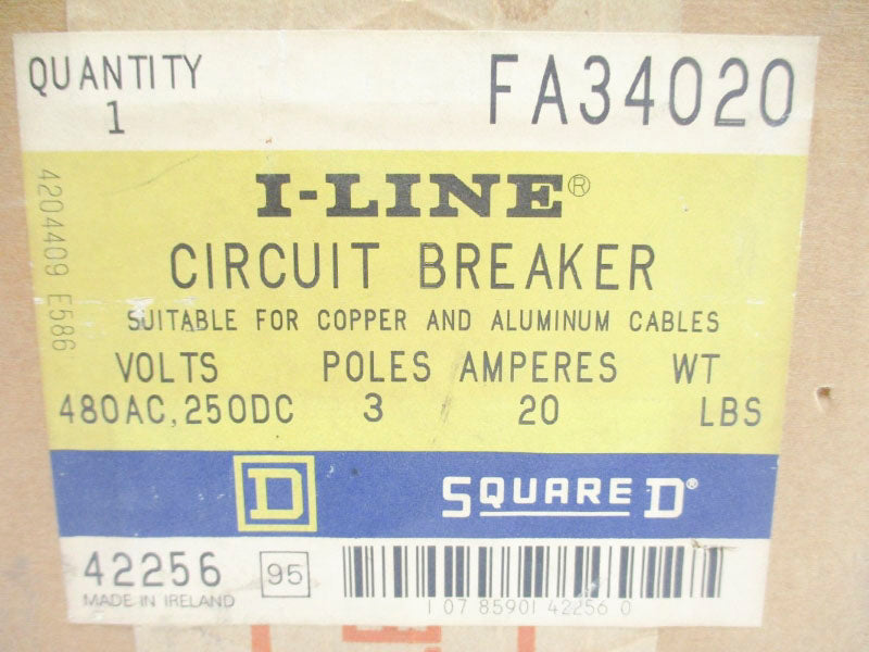 SQUARE D FA34020 480VAC 20A NSFS