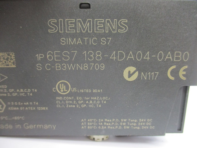 SIEMENS 6ES7138-4DA04-0AB0 24V NSNP