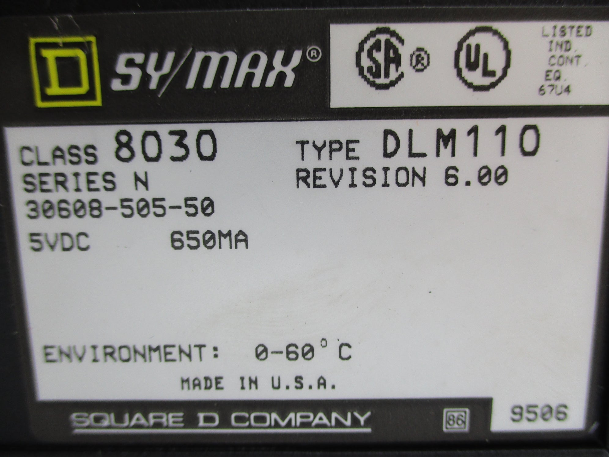 SQUARE D 8030DLM110 SER. N NSNP