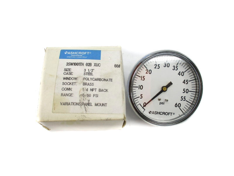 ASHCROFT 35W1001TH02BXUC60# 0/60PSI 3-1/2" NSMP