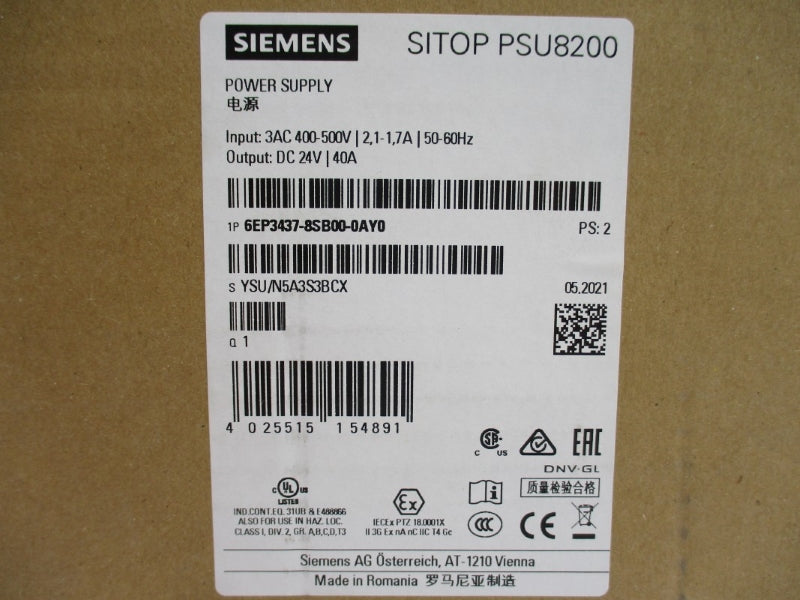 SIEMENS 6EP3437-8SB00-0AY0 400-500VAC 2.1-1.7A NSFS