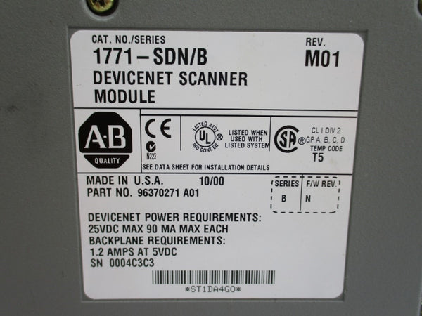 ALLEN BRADLEY 1771-SDN SER. B F/W N 5VDC UNMP