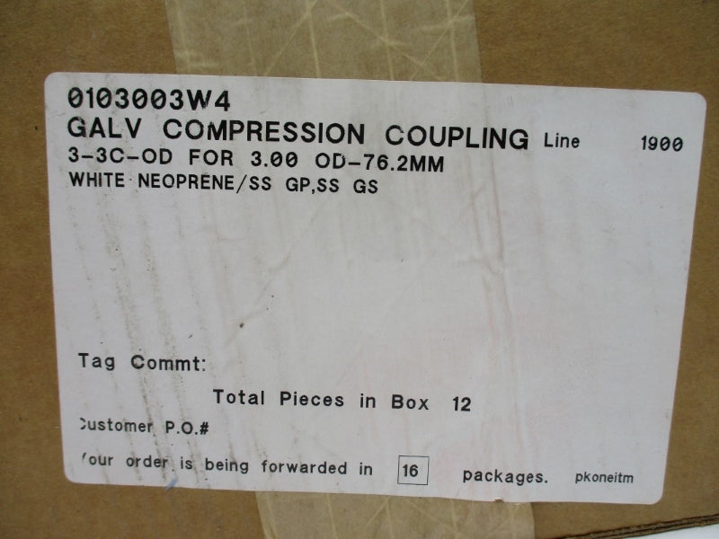 COUPLING 3-3C-OD (PKG OF 12) NSFS