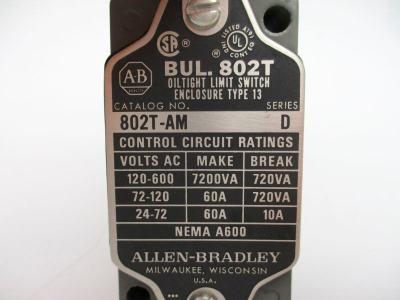 ALLEN BRADLEY 802T-AM SER. D 120-600VAC 60A NSNP