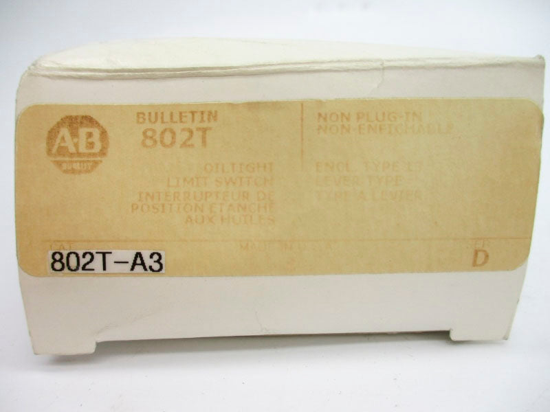 ALLEN BRADLEY 802T-A3 SER. D 120-600VAC 60A (WH) NSMP