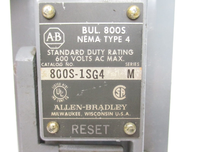 ALLEN BRADLEY 800S-1SG4 SER. M 600VAC NSNP