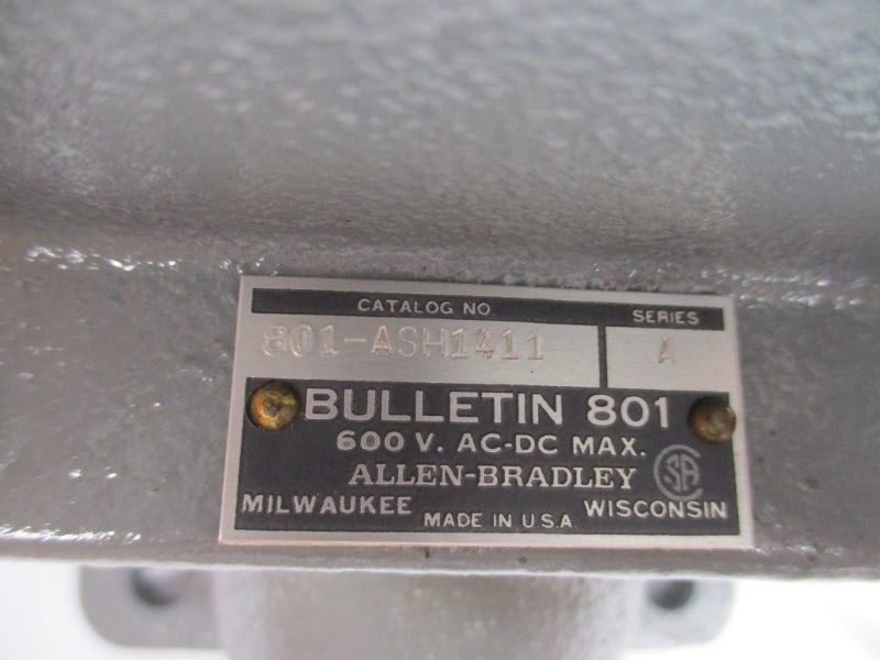 ALLEN BRADLEY 801-ASH1411 SER. A 600VAC/DC NSNP