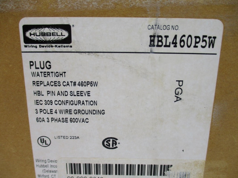 HUBBELL HBL460P5W 600VAC 60A NSMP