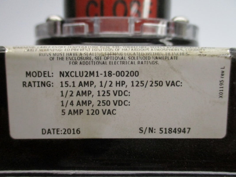 FLOWSERVE NXCLU2M1-18-00200 125/250VAC 15.1A NSNP