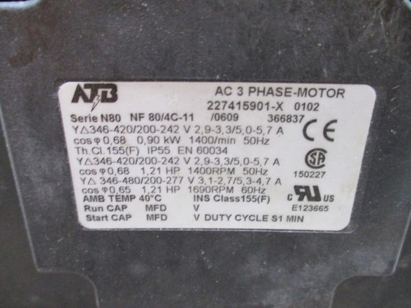 BUSCH SV1025C0001KZZ W/ ATB 227415901-X 346-420/200-242V 2.9-3.3/5.0-5.7A NSNP