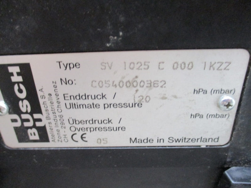 BUSCH SV1025C0001KZZ W/ ATB 227415901-X 346-420/200-242V 2.9-3.3/5.0-5.7A NSNP