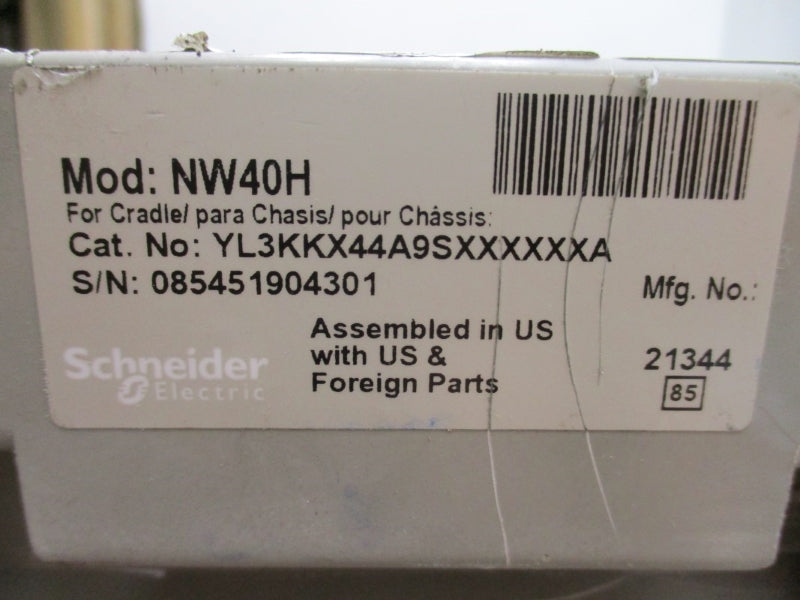 SCHNEIDER ELECTRIC NW40H YL3KKX44A9SXXXXXXA 480V 4000A NSNP
