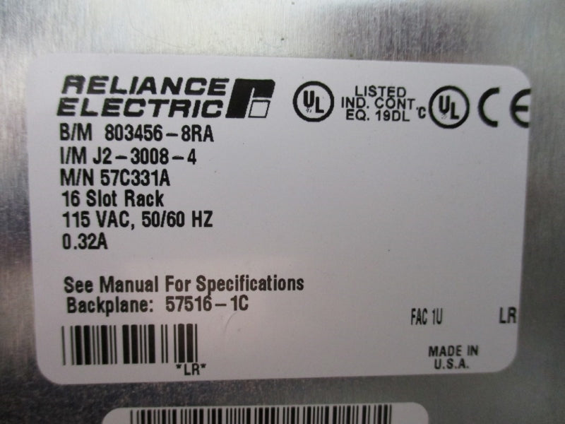 RELIANCE ELECTRIC 803456-8RA 57C331A 115VAC 0.32A NSNP