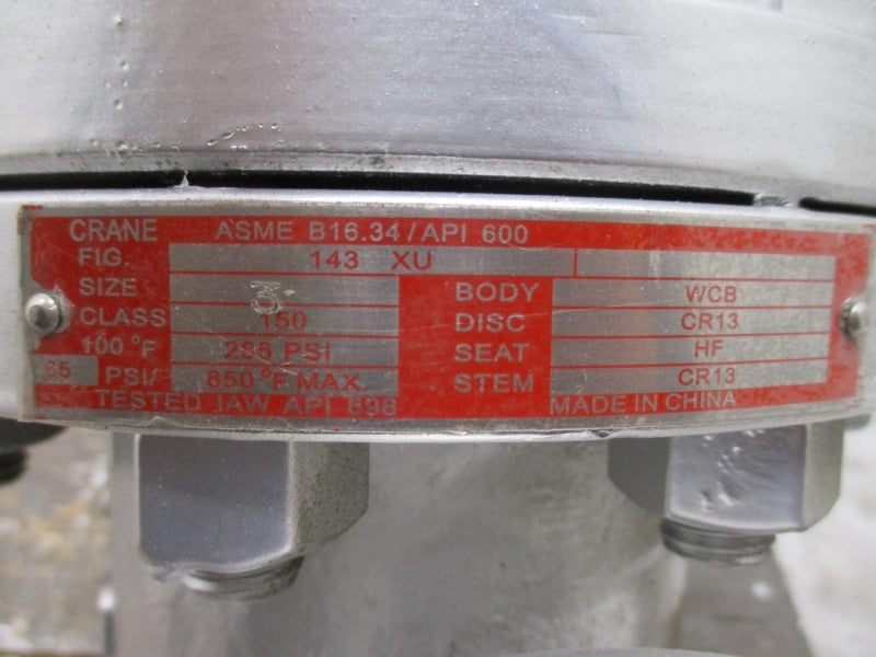 CRANE 143XU 285PSI 850'F 3" NSNP