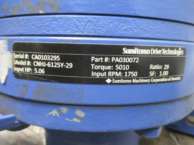 SUMITOMO DRIVE TECHNOLOGIES CNHJ-6125Y-29 PA030072 NSNP