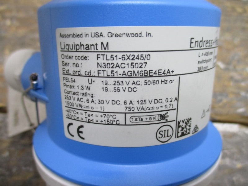 ENDRESS+HAUSER FTL51-45EV7/0 W/ FTL51-6X245/0 19-253VAC 6A NSMP