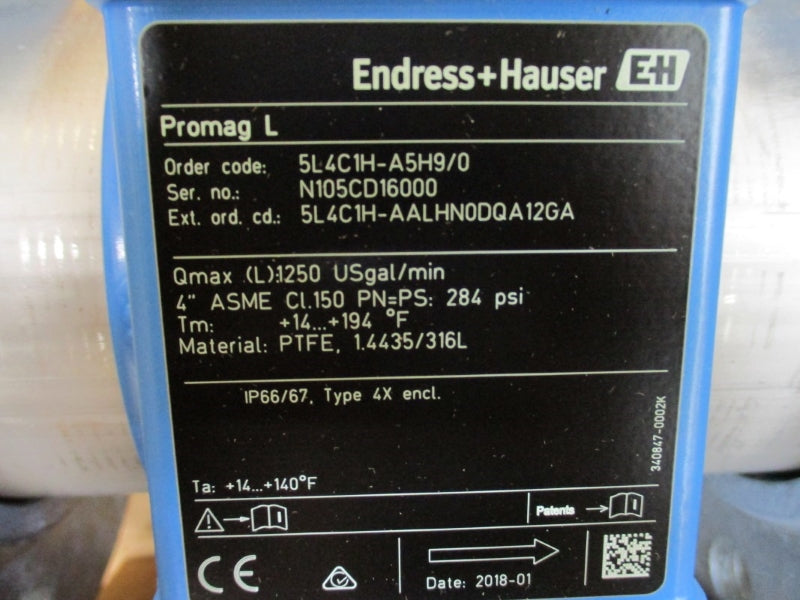 ENDRESS+HAUSER 5L4C1H-A5H9/0 284PSI 4" NSMP