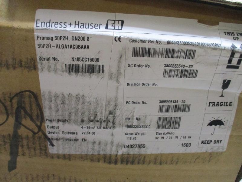 ENDRESS+HAUSER 50P2H-ALGA1AC0BAAA 85-260VAC 8" NSMP