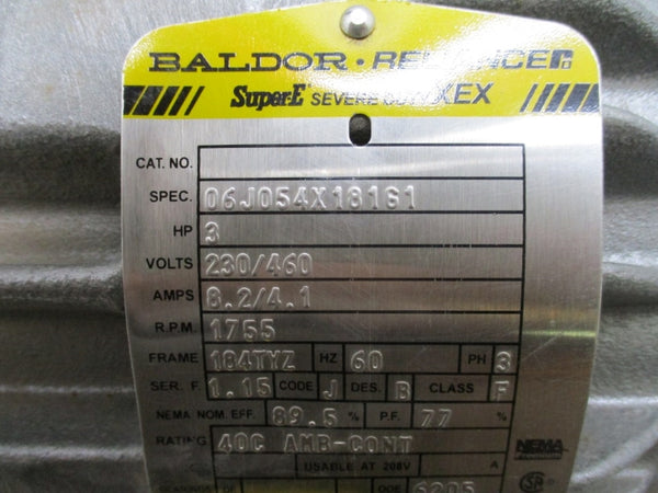 BALDOR 06J054X18161 W/ STEARNS 76BK4200DQF 230/460V 8.2/4.1A NSNP