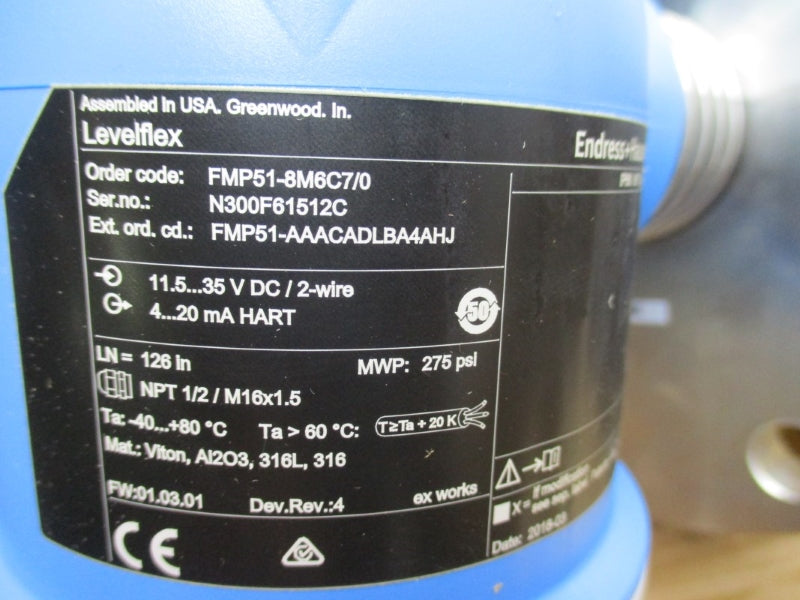 ENDRESS+HAUSER FMP51-8M6C7/0 11.5-35VDC 275PSI NSMP