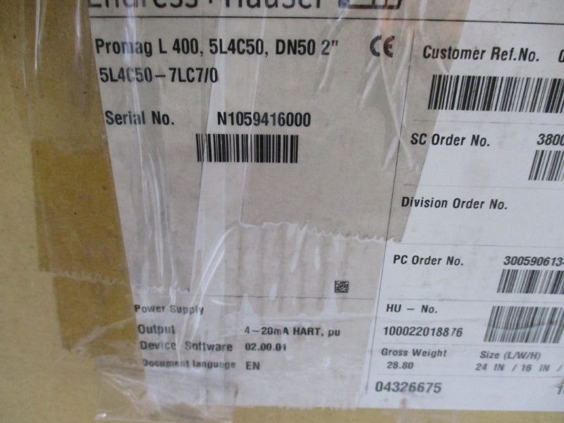 ENDRESS+HAUSER 5L4C50-7LC7/0 284PSI NSMP