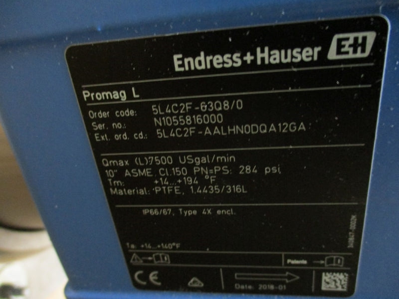 ENDRESS+HAUSER 5L4C2F-63Q8/0 284PSI 10" NSMP