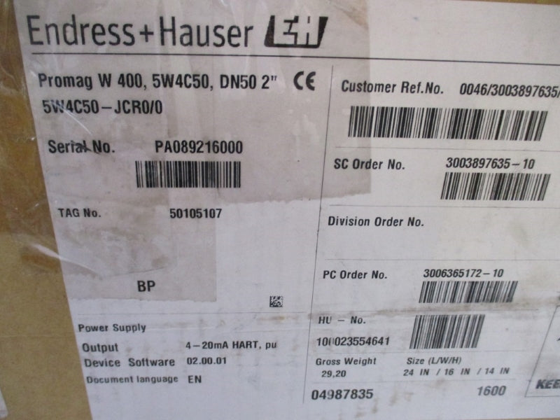 ENDRESS+HAUSER 5W4C50-JCR0/0 2" NSMP