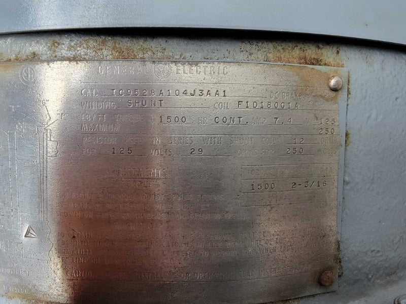 GENERAL ELECTRIC DC BRAKE IC9528A104J3AA1 IC9528A100NC1AADC 230V 25A NSNP