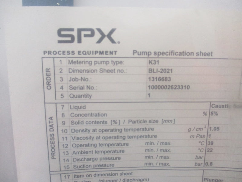 SPX K31 1316683 XP2879 BL01061 W/ BALDOR VM3546 208-230/460V 3.7-3.4/1.7A NSMP